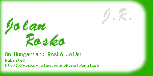jolan rosko business card