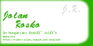 jolan rosko business card